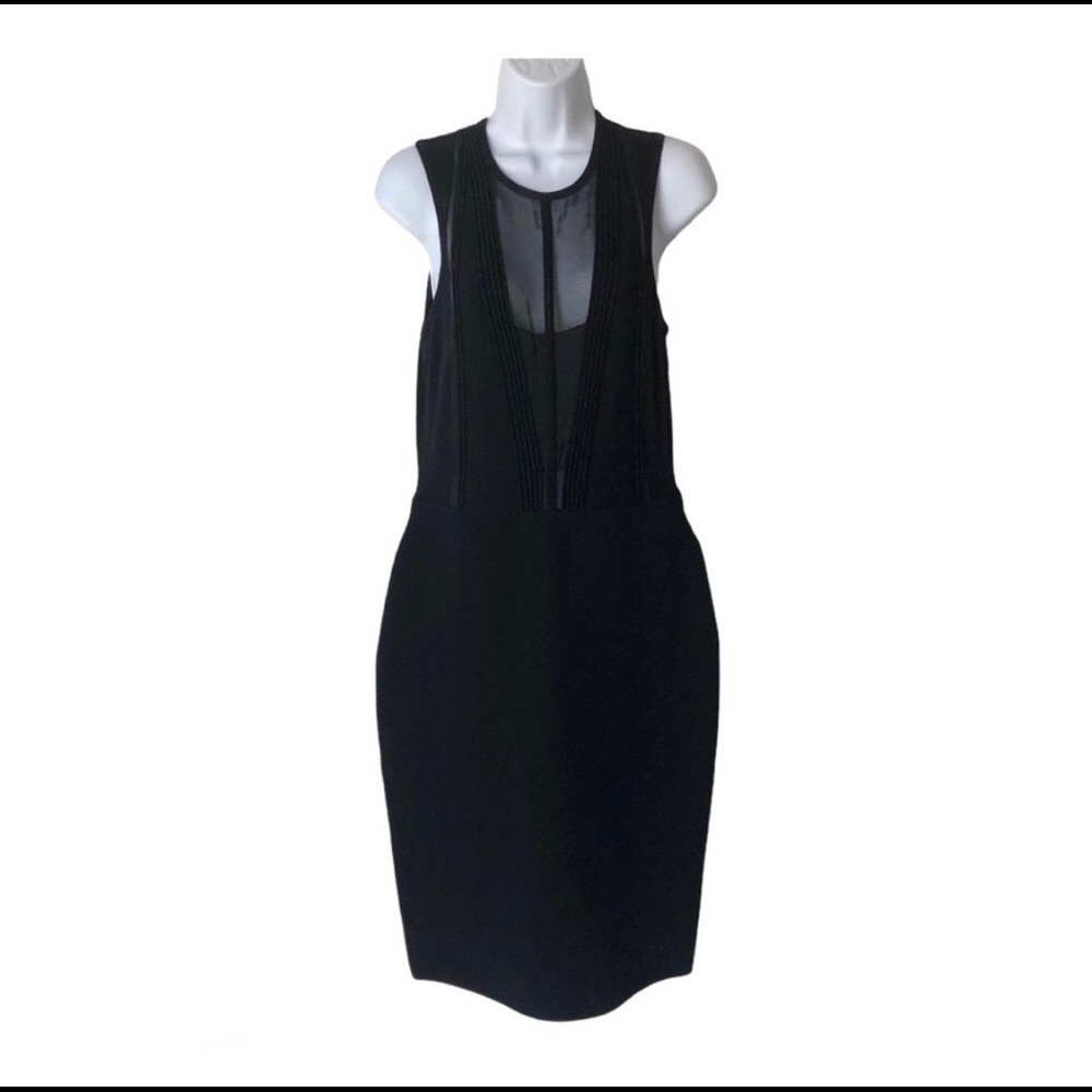 Narciso Rodriguez sheer insert black bodycon dress